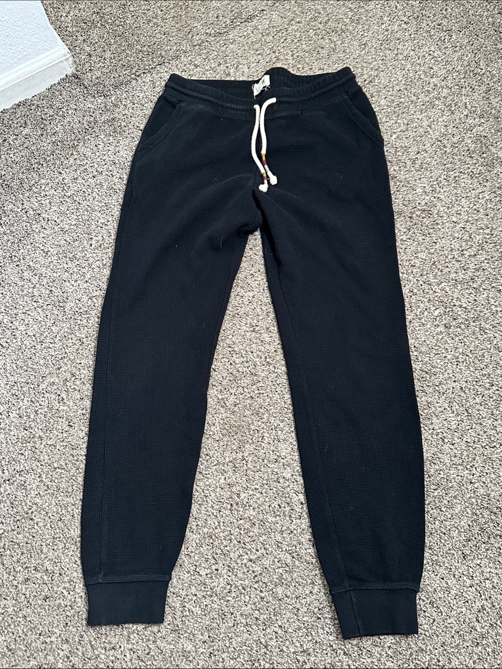 Pact organic cotton Black Thermal Jogger Pants with Drawstring size s - Picture 2 of 8